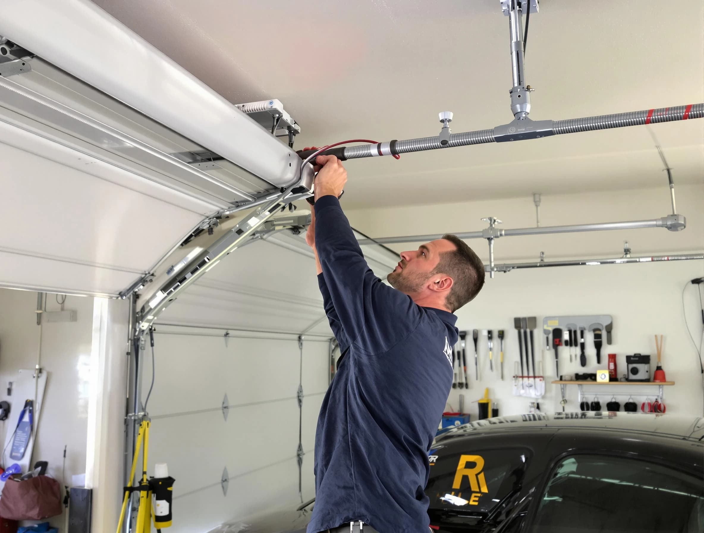 Wellesley Garage Door Repair technician performing garage door cable repair in Wellesley
