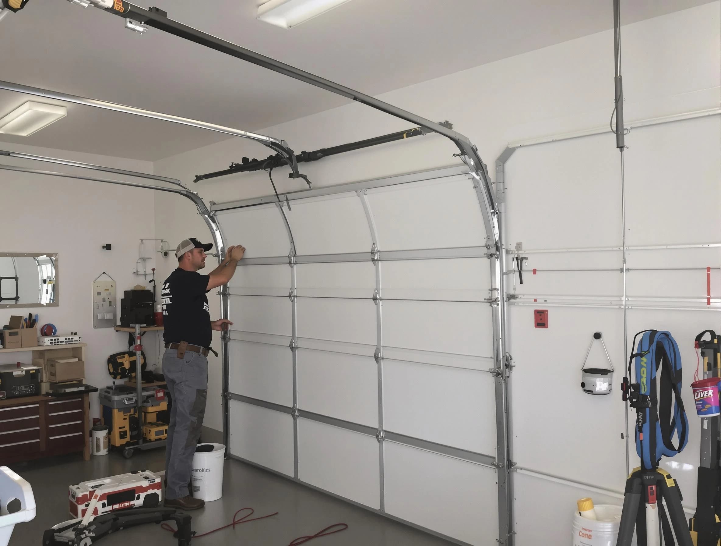 Wellesley Garage Door Repair team installing new garage door in Wellesley