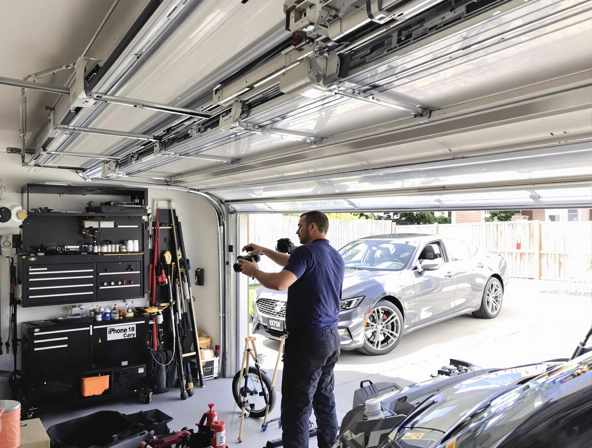 Wellesley Garage Door Repair technician fixing noisy garage door in Wellesley