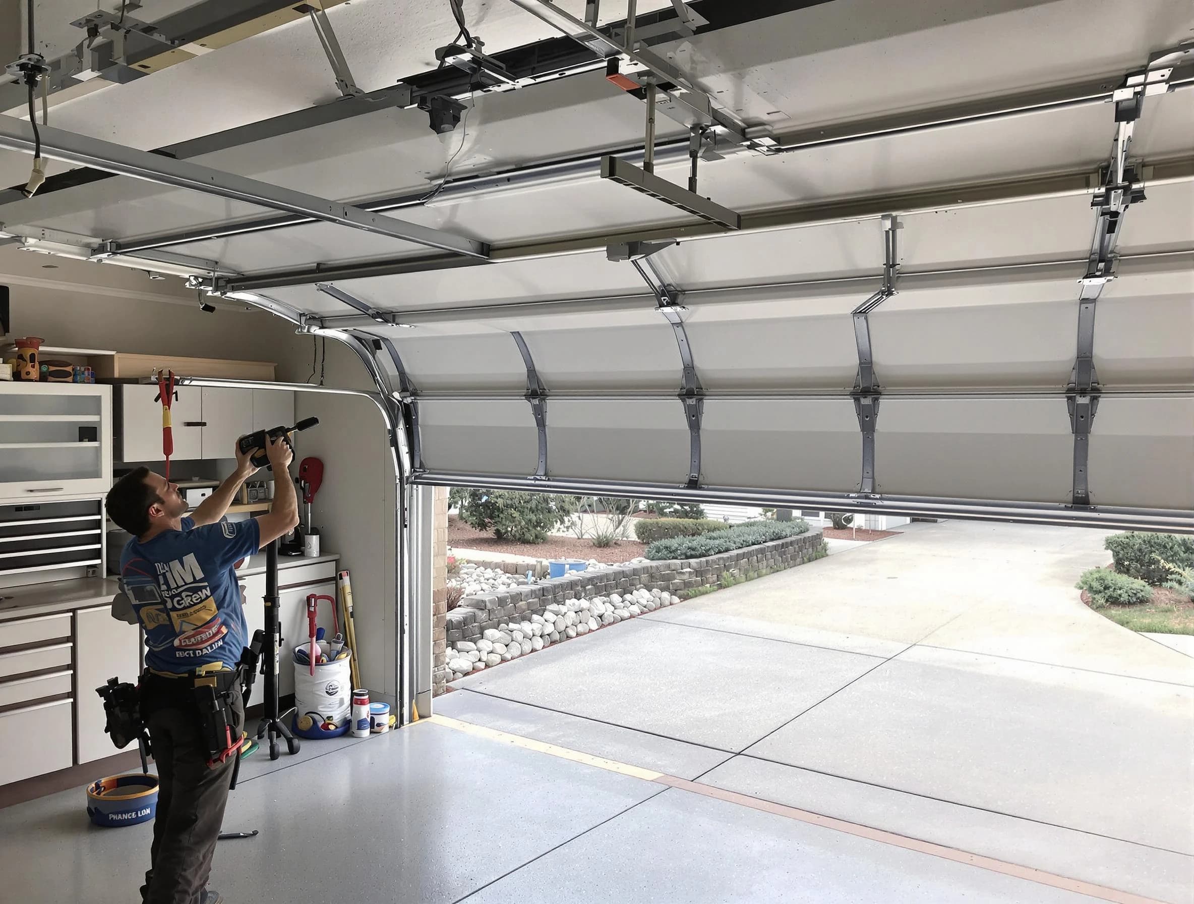 Garage door track repair service by Wellesley Garage Door Repair in Wellesley