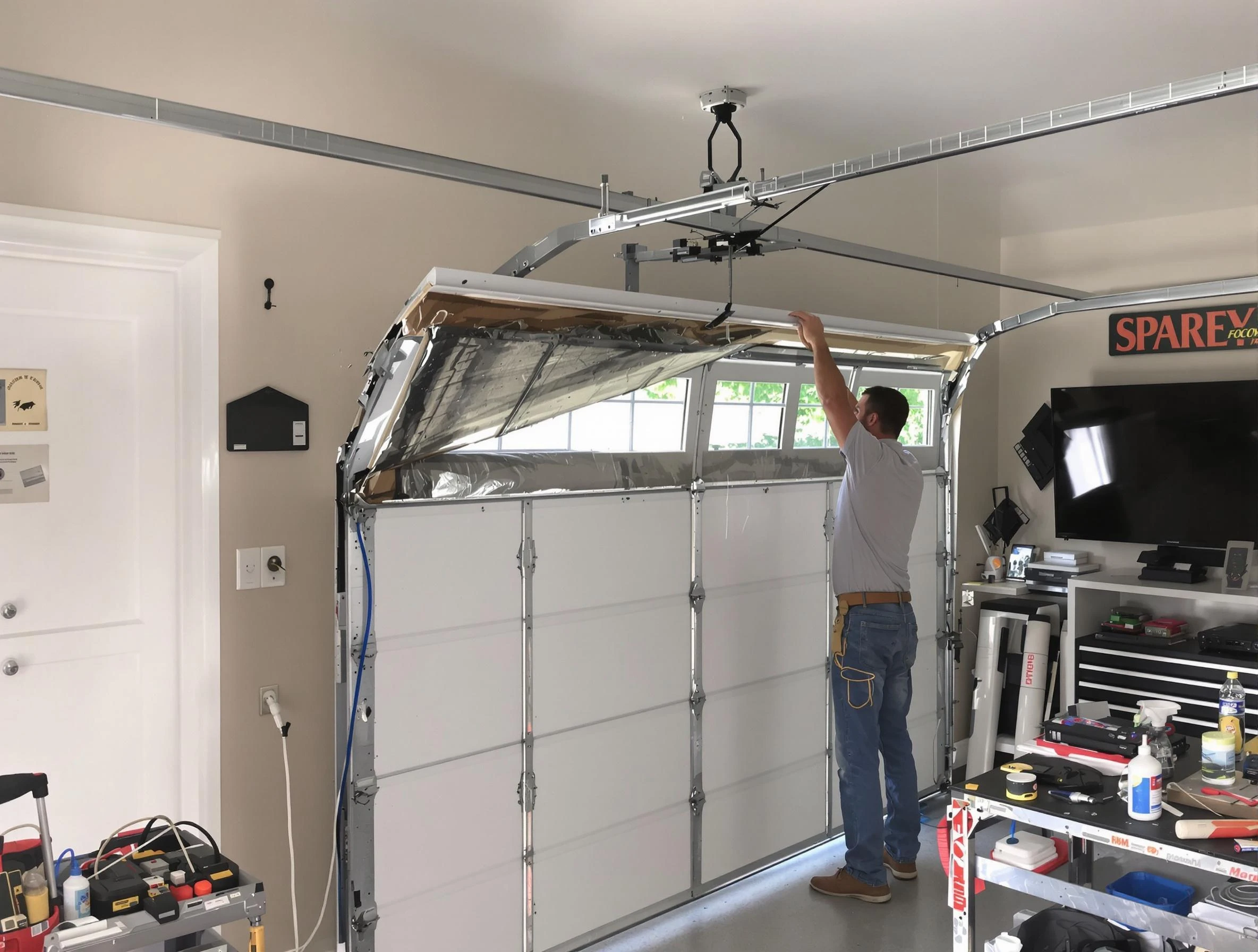 Garage door section replacement by Wellesley Garage Door Repair in Wellesley